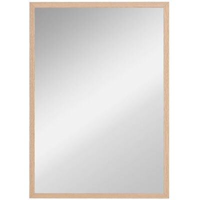 Non communiqué Miroir mural rectangulaire dim. 50L x 70H cm cadre MDF aspect bois clair - Publicité Non communiqué Miroir mural rectangulaire dim. 50L x 70H cm cadre MDF aspect bois clair - Publicité
