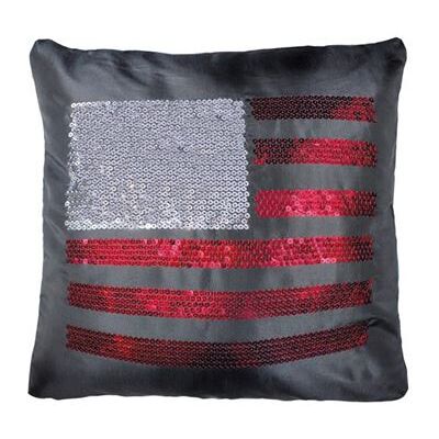 Paris Prix Housse de coussin Strass 40x40cm US Flag Multicolore - Publicité Paris Prix Housse de coussin Strass 40x40cm US Flag Multicolore - Publicité
