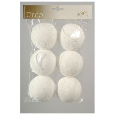 Kaemingk Boules de Noel diamètre 60 mm Coton neige Blanc X6 Blanc - Publicité Kaemingk Boules de Noel diamètre 60 mm Coton neige Blanc X6 Blanc - Publicité