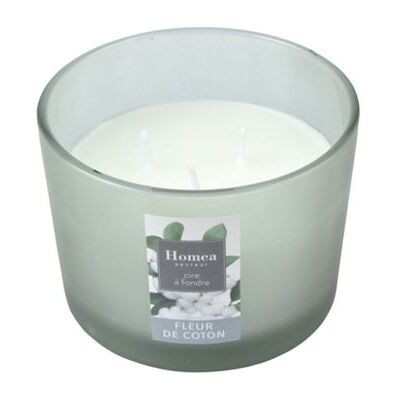Non communiqué Bougie parfumée en verre avec 3 mèches Essentiel - Fleur de Coton - D11 x 8 cm - Publicité Non communiqué Bougie parfumée en verre avec 3 mèches Essentiel - Fleur de Coton - D11 x 8 cm - Publicité