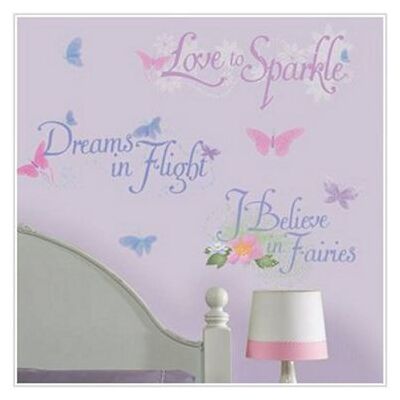 ROOMMATES Stickers phrase Clochette et le Secret des fées Disney Fairies Multicolors - Publicité ROOMMATES Stickers phrase Clochette et le Secret des fées Disney Fairies Multicolors - Publicité