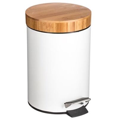 Instant d'O Five Simply smart - Poubelle à pédale en bambou Natureo - 3 L - Blanc - Natureo Blanc - Publicité Instant d'O Five Simply smart - Poubelle à pédale en bambou Natureo - 3 L - Blanc - Natureo Blanc - Publicité