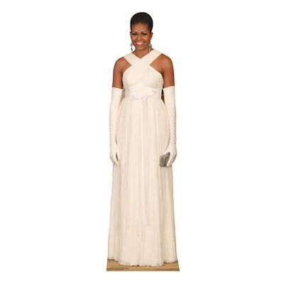Générique STAR CUTOUTS Figurine en carton Première Dame Michelle Obama robe blanche longue 189 cm Blanc - Publicité Générique STAR CUTOUTS Figurine en carton Première Dame Michelle Obama robe blanche longue 189 cm Blanc - Publicité