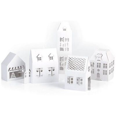 Graine Creative on a tous du talent 5 maisons blanches de décoration à monter soi-même 19 x 5,5 x 4,5 cm - Graine Créative Blanc - Publicité Graine Creative on a tous du talent 5 maisons blanches de décoration à monter soi-même 19 x 5,5 x 4,5 cm - Graine Créative Blanc - Publicité