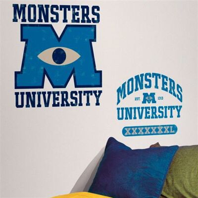 ROOMMATES Stickers Géant Logo Monstres Academy Disney Bleu - Publicité ROOMMATES Stickers Géant Logo Monstres Academy Disney Bleu - Publicité