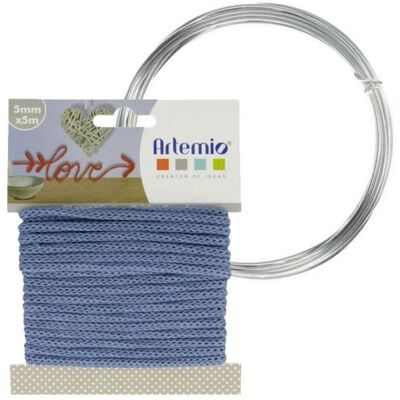 Artemio Fil à tricotin bleu 5 mm x 5 m + fil d'aluminium Bleu - Publicité Artemio Fil à tricotin bleu 5 mm x 5 m + fil d'aluminium Bleu - Publicité