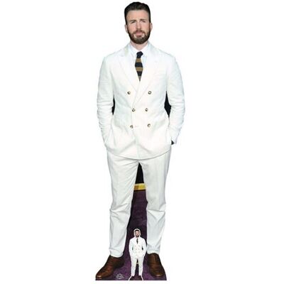 Iconicgreats Chris Evans Costume Blanc Silhouette en Carton de Taille Réelle - Silhouette en Carton - Publicité Iconicgreats Chris Evans Costume Blanc Silhouette en Carton de Taille Réelle - Silhouette en Carton - Publicité