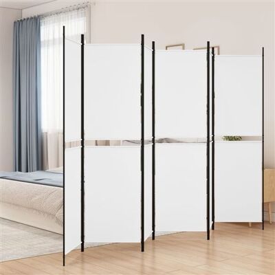 vidaXL Diviseur de 6 Panneaux en Tissu Blanc - Paravent - Publicité vidaXL Diviseur de 6 Panneaux en Tissu Blanc - Paravent - Publicité