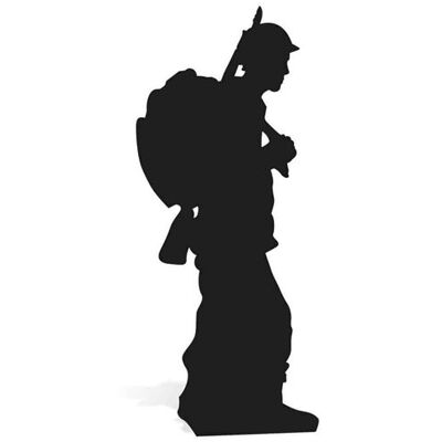 Générique STAR CUTOUTS Figurine en carton un soldat avec fusil et paquetage thème Guerre mondiale (Silhouette - ombre ) 175 cm Noir - Publicité Générique STAR CUTOUTS Figurine en carton un soldat avec fusil et paquetage thème Guerre mondiale (Silhouette - ombre ) 175 cm Noir - Publicité