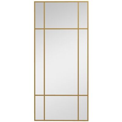 Non communiqué Miroir mural verrière rectangulaire - installation horizontal ou vertical - 4 crochets - dim. 110L x 50H cm - métal doré - Publicité Non communiqué Miroir mural verrière rectangulaire - installation horizontal ou vertical - 4 crochets - dim. 110L x 50H cm - métal doré - Publicité