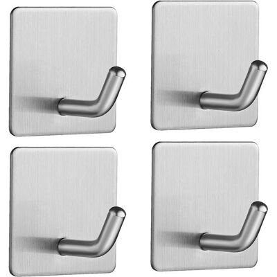 Non communiqué 4 Pieces Crochets Adhésif Crochet Mural Acier inoxydable Porte Serviettes pour Famille Cuisine de Salle de Bain Bureau - Publicité Non communiqué 4 Pieces Crochets Adhésif Crochet Mural Acier inoxydable Porte Serviettes pour Famille Cuisine de Salle de Bain Bureau - Publicité