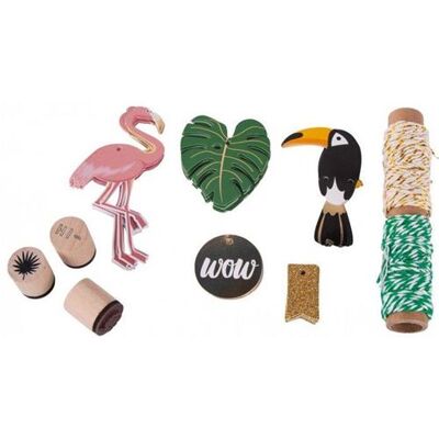 Rayher Kit décoration de cadeau - Tropical Multicolore - Publicité Rayher Kit décoration de cadeau - Tropical Multicolore - Publicité