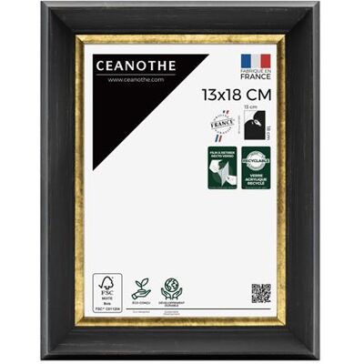 Non communiqué Cadre photo Pandore noir doré 13x18 cm CEANOTHE en résine recyclée Verre acrylique Incassable - Fabriqué en France Doré - Publicité Non communiqué Cadre photo Pandore noir doré 13x18 cm CEANOTHE en résine recyclée Verre acrylique Incassable - Fabriqué en France Doré - Publicité