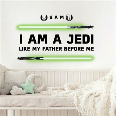 Non communiqué ROOMMATES Sticker Mural Star Wars, -I'm a Jedi like my father before- Vert - Publicité Non communiqué ROOMMATES Sticker Mural Star Wars, -I'm a Jedi like my father before- Vert - Publicité