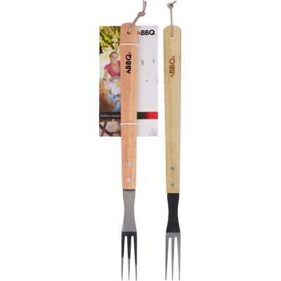 Marque Modèle - Fourchettes à Barbecue en Acier Inoxydable et Bois - Publicité Marque Modèle - Fourchettes à Barbecue en Acier Inoxydable et Bois - Publicité
