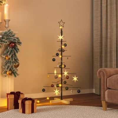 Non communiqué vidaXL Arbre de Noël en métal avec base en bois noir 120 cm 359603 Noir - Publicité Non communiqué vidaXL Arbre de Noël en métal avec base en bois noir 120 cm 359603 Noir - Publicité
