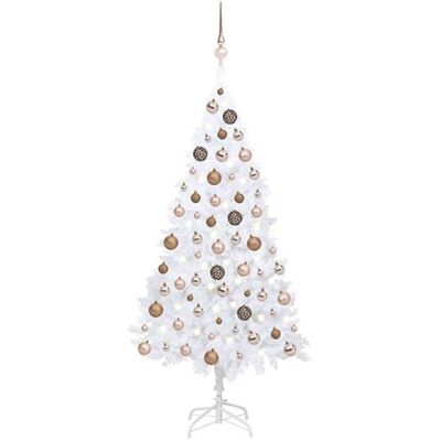 Arbre de Noël blanc de 120cm pré-illuminé en PVC avec boules vidaXL - Publicité Arbre de Noël blanc de 120cm pré-illuminé en PVC avec boules vidaXL - Publicité