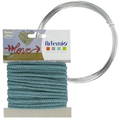 Artemio Fil à tricotin bleu turquoise 5 mm x 5 m + fil d'aluminium Bleu - Publicité Artemio Fil à tricotin bleu turquoise 5 mm x 5 m + fil d'aluminium Bleu - Publicité