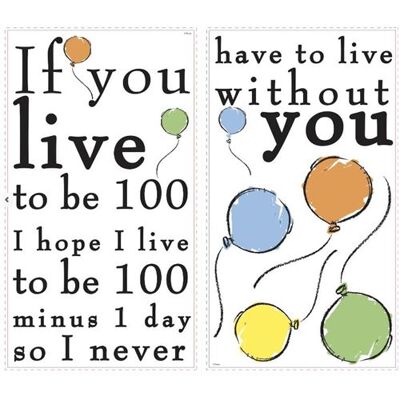 RoomMates stickers muraux Winnie l'ourson Live to be 100 6 pièces Multicolors - Publicité RoomMates stickers muraux Winnie l'ourson Live to be 100 6 pièces Multicolors - Publicité