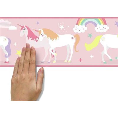 RoomMates sticker mural décoration de bord Licorne magique 4,5 m rose Rose - Publicité RoomMates sticker mural décoration de bord Licorne magique 4,5 m rose Rose - Publicité