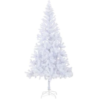 vidaXL Arbre de Noël artificiel et support Acier 210 cm 910 branches Blanc - Publicité vidaXL Arbre de Noël artificiel et support Acier 210 cm 910 branches Blanc - Publicité