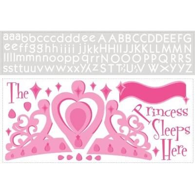 ROOMMATES STICKER MURAL RÉUTILISABLE POUR ENFANT PRINCESS SLEEPS HERE À PERSONNALISER - Publicité ROOMMATES STICKER MURAL RÉUTILISABLE POUR ENFANT PRINCESS SLEEPS HERE À PERSONNALISER - Publicité