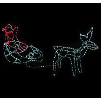 Guirlande lumineuse électrique la décoration noël éclairage forme père noël et cerf 3d - HOMCOM - Publicité Guirlande lumineuse électrique la décoration noël éclairage forme père noël et cerf 3d - HOMCOM - Publicité