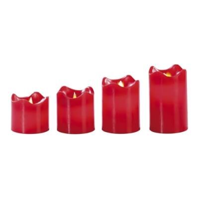 Britesta - Ensemble de 4 bougies LED - Apparence de cire véritable - Flamme vacillante - Rouge - Coffret de bougies - Publicité Britesta - Ensemble de 4 bougies LED - Apparence de cire véritable - Flamme vacillante - Rouge - Coffret de bougies - Publicité