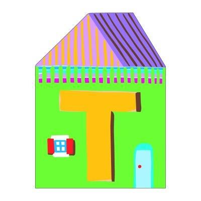 Djeco - Lettre petite maison en bois - T - Publicité Djeco - Lettre petite maison en bois - T - Publicité