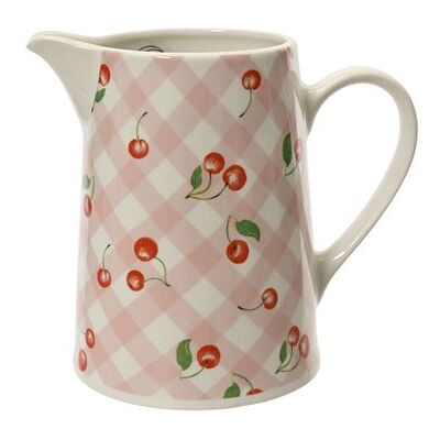 Pichet Porcelaine Cerise Vichy Kaemingk Multicolore - Publicité Pichet Porcelaine Cerise Vichy Kaemingk Multicolore - Publicité