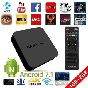 TV Box - Artizlee® Décodeur Multimédia Boîtier 4K 3D MXQ 4K, Android 7.1 Quad core S905W 8Go HD Media Player, 2.4GHz WiFi H.265 - Publicité TV Box - Artizlee® Décodeur Multimédia Boîtier 4K 3D MXQ 4K, Android 7.1 Quad core S905W 8Go HD Media Player, 2.4GHz WiFi H.265 - Publicité