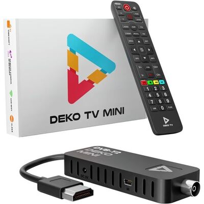 Non communiqué Décodeur DEKO TV Mini TNT HD DVB-T2 HEVC 10 Bits Stick HDMI USB WiFi Multimédia PVR 2-en-1 Télécommande - Publicité Non communiqué Décodeur DEKO TV Mini TNT HD DVB-T2 HEVC 10 Bits Stick HDMI USB WiFi Multimédia PVR 2-en-1 Télécommande - Publicité