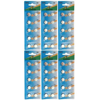 Non communiqué Lot de 60 Piles bouton plates type AG10 1,5V compatibles LR1130 / LR54 - Visiodirect - - Publicité Non communiqué Lot de 60 Piles bouton plates type AG10 1,5V compatibles LR1130 / LR54 - Visiodirect - - Publicité