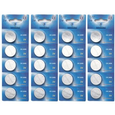 Non communiqué Lot de 20 Piles bouton plates lithium type CR2450/CR 2450 3V compatibles DL2450 ECR2450 BR2450 - Visiodirect - - Publicité Non communiqué Lot de 20 Piles bouton plates lithium type CR2450/CR 2450 3V compatibles DL2450 ECR2450 BR2450 - Visiodirect - - Publicité