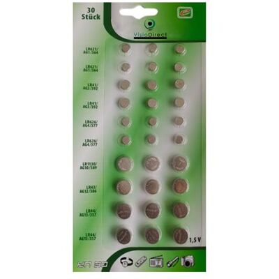 Non communiqué Lot de 30 Piles bouton plates Alkaline 1,5V compatibles AG1/AG3/AG4/AG10/AG12/AG13 - Visiodirect - - Publicité Non communiqué Lot de 30 Piles bouton plates Alkaline 1,5V compatibles AG1/AG3/AG4/AG10/AG12/AG13 - Visiodirect - - Publicité