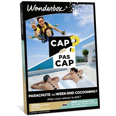 Coffret cadeau Wonderbox Cap ou Pass Cap Parachute ou week-end cocooning - Publicité Coffret cadeau Wonderbox Cap ou Pass Cap Parachute ou week-end cocooning - Publicité