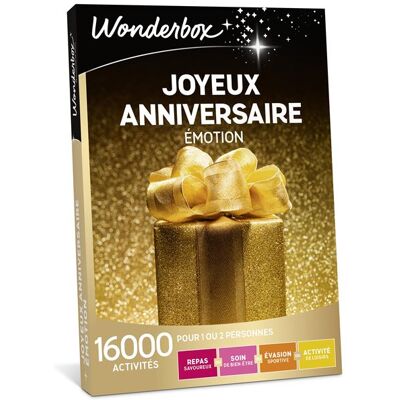 Coffret cadeau Wonderbox Joyeux anniversaire émotion - Publicité Coffret cadeau Wonderbox Joyeux anniversaire émotion - Publicité