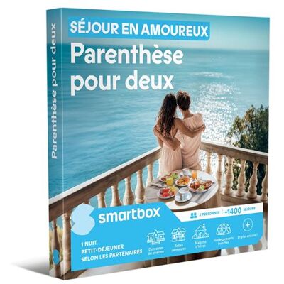 Coffret cadeau SmartBox Séjour en amoureux Parenthèse pour deux - Publicité Coffret cadeau SmartBox Séjour en amoureux Parenthèse pour deux - Publicité