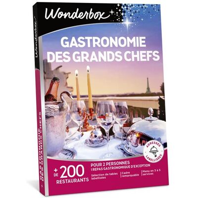 Coffret cadeau Wonderbox Gastronomie des grands Chefs - Publicité Coffret cadeau Wonderbox Gastronomie des grands Chefs - Publicité
