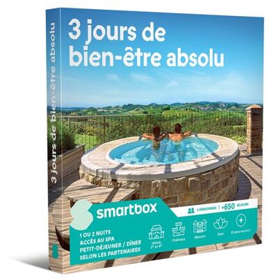 Coffret cadeau SmartBox 3 jours de bien-être absolu - Publicité Coffret cadeau SmartBox 3 jours de bien-être absolu - Publicité