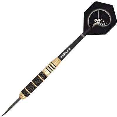 Unicorn Core Plus Win Pointe de la tige des fléchettes en laiton 23g de laiton noir/doré - Publicité Unicorn Core Plus Win Pointe de la tige des fléchettes en laiton 23g de laiton noir/doré - Publicité