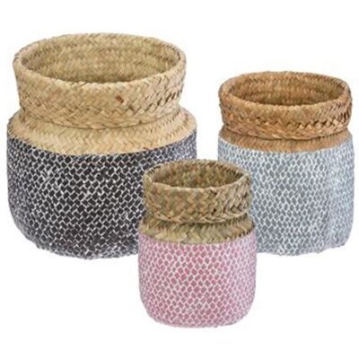 Non communiqué Atmosphera Créateur d'intérieur - Lot de 3 Paniers de Rangement "Seagrass" 24cm Multicolore Multicolore - Publicité Non communiqué Atmosphera Créateur d'intérieur - Lot de 3 Paniers de Rangement "Seagrass" 24cm Multicolore Multicolore - Publicité