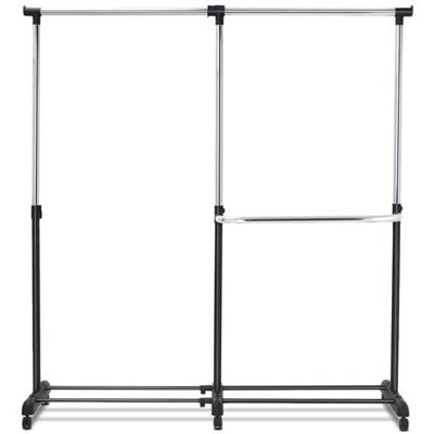Non communiqué portant à vêtements giantex noir et argent mobile télescopique hauteur et largeur réglables avec 6 roulettes Noir - Publicité Non communiqué portant à vêtements giantex noir et argent mobile télescopique hauteur et largeur réglables avec 6 roulettes Noir - Publicité