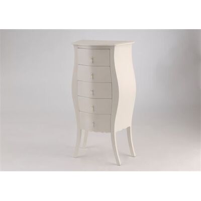 CHARMY Commode Blanche 5 Tiroirs - Chiffonnier - Publicité CHARMY Commode Blanche 5 Tiroirs - Chiffonnier - Publicité