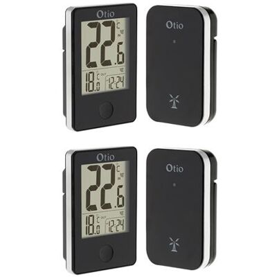Non communiqué Otio - Lot de 2 thermomètres intérieur extérieur sans fil - Noir - Publicité Non communiqué Otio - Lot de 2 thermomètres intérieur extérieur sans fil - Noir - Publicité