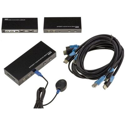 Kalea-Informatique Commutateur KVM HDMI-USB - 2 Ports - Avec Télécommande et Câbles - Publicité Kalea-Informatique Commutateur KVM HDMI-USB - 2 Ports - Avec Télécommande et Câbles - Publicité
