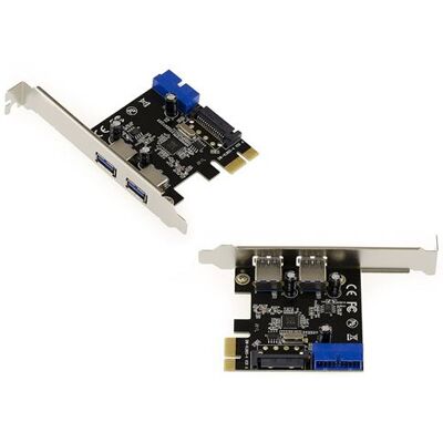 Kalea-Informatique PCIe USB 3.0 - 2+2 Ports / Chipset Via - Connecteur 19 Broches - Publicité Kalea-Informatique PCIe USB 3.0 - 2+2 Ports / Chipset Via - Connecteur 19 Broches - Publicité