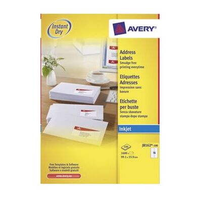 Avery - Blanc - 99.1 x 33.9 mm 1600 étiquette(s) (100 feuille(s) x 16 étiquettes adresses - Publicité Avery - Blanc - 99.1 x 33.9 mm 1600 étiquette(s) (100 feuille(s) x 16 étiquettes adresses - Publicité