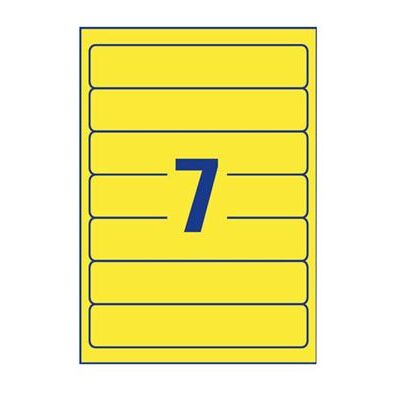 Avery L4765 - Jaune - 38 x 192 mm 140 unités (20 feuille(s) x 7 étiquettes pour dossiers - Publicité Avery L4765 - Jaune - 38 x 192 mm 140 unités (20 feuille(s) x 7 étiquettes pour dossiers - Publicité