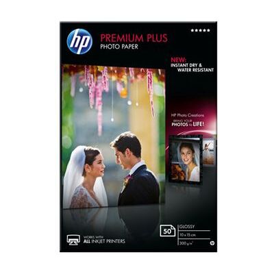 HP Premium Plus Photo Paper - Brillant - 100 x 150 mm - 300 g/m² - 50 feuille(s) papier photo - pour ENVY 50XX, 7645; Officejet 52XX; PageWide MFP 377; Photosmart B110, Wireless B110 - Publicité HP Premium Plus Photo Paper - Brillant - 100 x 150 mm - 300 g/m² - 50 feuille(s) papier photo - pour ENVY 50XX, 7645; Officejet 52XX; PageWide MFP 377; Photosmart B110, Wireless B110 - Publicité